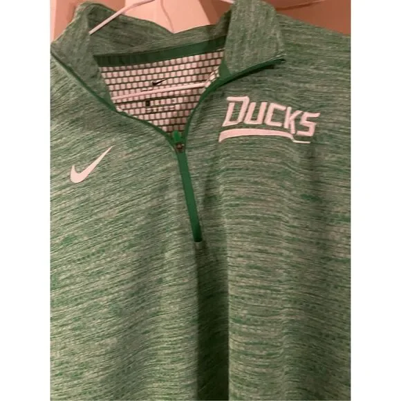 Nike Women's Heathered Green 1/4 Zip Pullover Active Wear Sweatshirt Size L Oreg - Picture 14 of 16